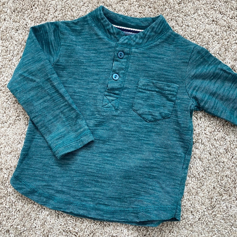 Sovereign code Nordstrom baby boy henley long sleeve tee tshirt size 12 months